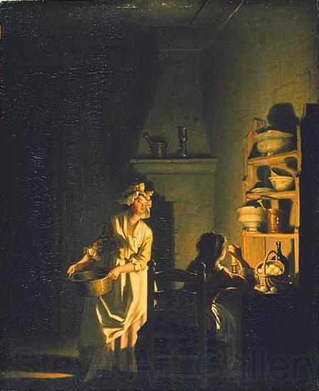 pehr hillestrom Testing Eggs. Interior of a Kitchen France oil painting art